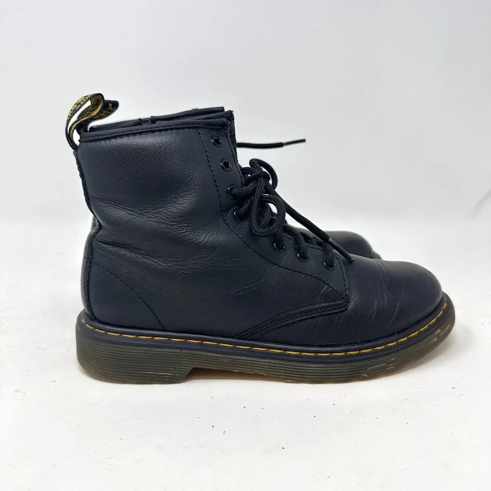Dr. Martens Junior‎ 1460 Leather Lace Up Boots Black Size US 3 = EU 34